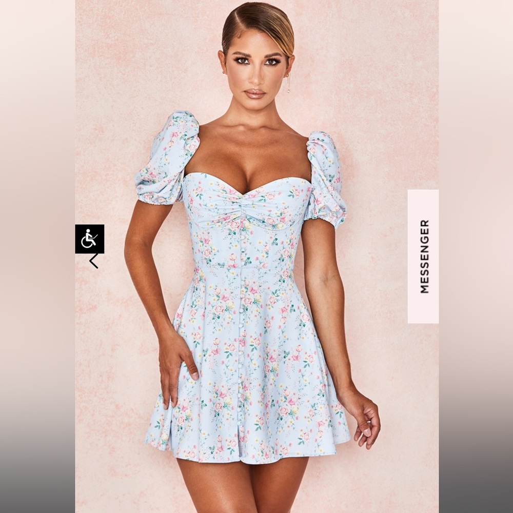 House of CB Aria Blue Floral Mini Sundress